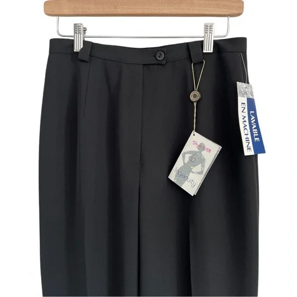 NWT Ingenuity Woman’s High Waisted Lined Black Flowing Dress Pants - Picture 2 of 3